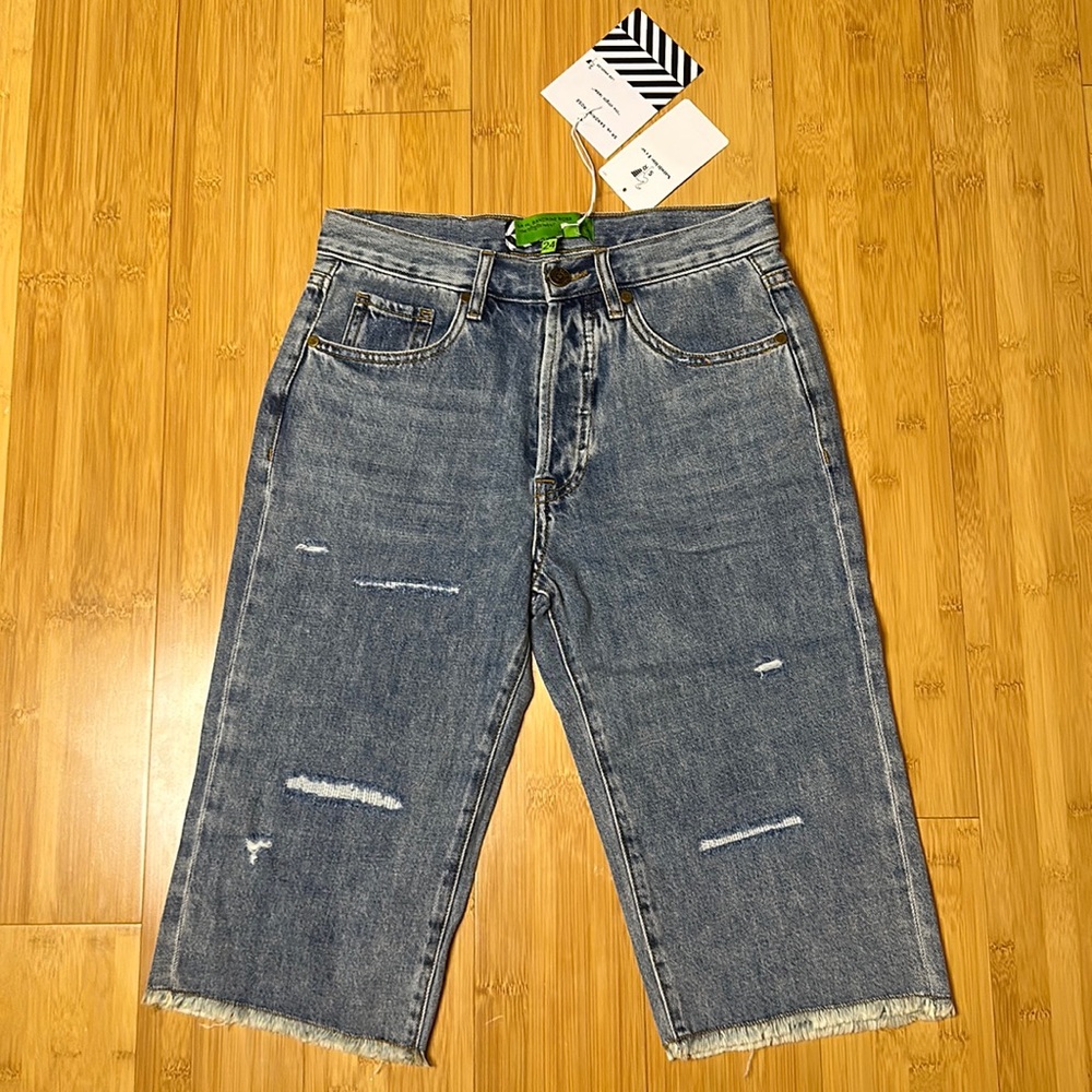 Sandrine Rose Distressed Bermuda Shorts (Long Line Shorts) NEW - Picture 2 of 8